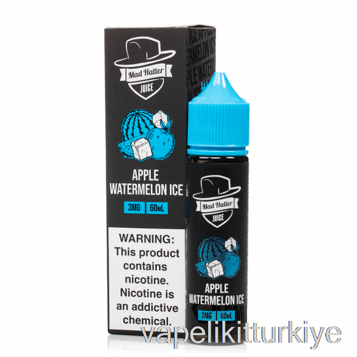 Vape Likit Elma Karpuz Buz - çılgın şapkacı - 60ml 6mg